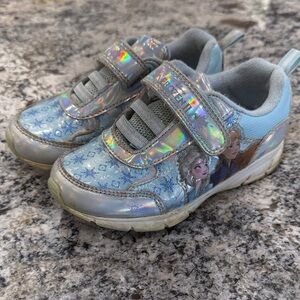 Disney Frozen Shimmering light up Blue Sneakers size 10